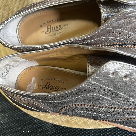 Bass Rose Gold Metallic Oxford Loafer Size 5.5 - Picture 8 of 12